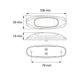 Clearance light, (Clear) Amber/Red with Chrome housing