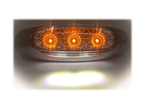 LED Clear/Amber side marker with integrated step light