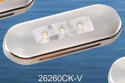 Clear Red Marker light with chrome housing,12-24 Volt,Truck,Trailer,Bus,Caravan