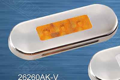 Amber Marker light with chrome housing, 12-24 Volt,Truck,Trailer,Ute,Bus,Caravan