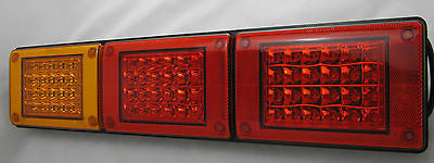12/24V LED Jumbo Tail light, Amber/Red/Red, Truck,Bus,Ute,Trailer,Caravan,Kenwor
