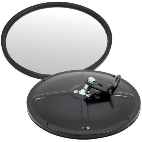 216mm Black Round Spotter Mirror - Bolt On