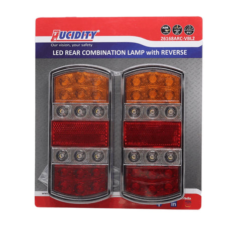 Pair of Lucidity Rear Tail lights with Reverse 12-24V
