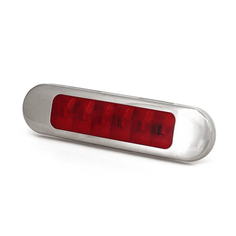 Lucidity Red Marker light with chrome housing, 12-24 Volt