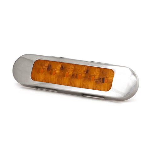 Lucidity Amber Marker light with chrome housing, 12-24 Volt