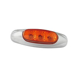 Clearance light, (Clear) AMBER with Chrome housing