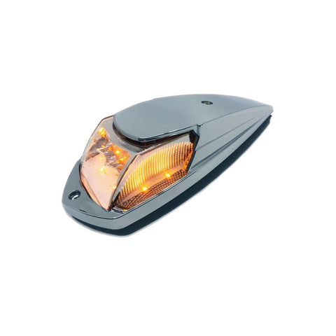 Cab Roof light with chrome housing, Clear/Amber