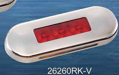 Red Marker light with chrome housing, 12-24 Volt,Truck,Trailer,Ute,Bus,Caravan