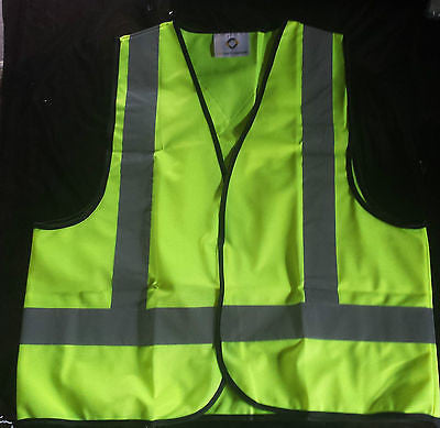 10 x High Visibility Work Safety Vest Fluro Yellow Sizes Small or Medium only