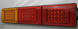 Pair of 12/24V LED Jumbo Tail lights, Amber/Red/Red, Truck,Bus,Ute,Trailer,Caravan