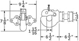 25T SWIVEL MOUNT PINTLE HOOK, 6 BOLT PATTERN, ADR APPROVED - WALLACE FORGE