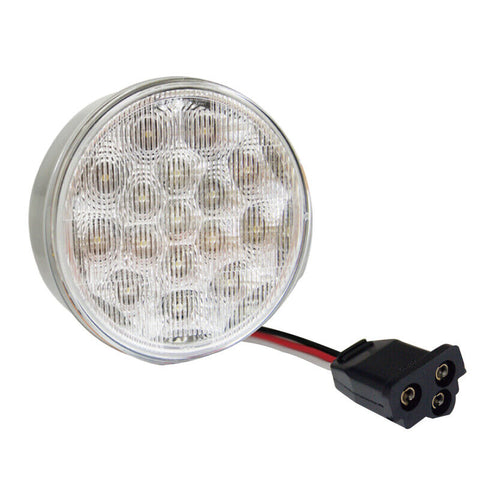 4 inch Round LED Indicator Light with Clear/Red Lens. 12/24V. Kenworth,Trailer