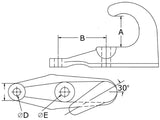 FORGED TOW HOOK, LEFT HAND - WALLACE FORGE