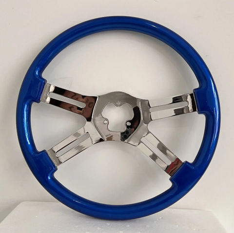 Steering Wheel ONLY, BLUE 4-spoke. Freightliner,Kenworth,Mack,Western star
