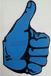 2 x Stickers THUMBS UP BLUE, Left & Right.  Kenworth,Tow Truck,Ute,Turbo,B&S,Car