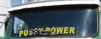 Pussy Power Decal, Sticker, 1250 long, May suit Truck,CAT,Kenworth,Western star