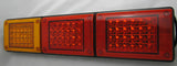 Pair 12/24V LED Jumbo Tail lights, Amber/Red/Red,Truck,Bus,Trailer,Kenworth,Van