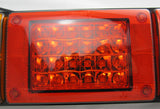 Pair 12/24V LED Jumbo Tail lights, Amber/Red/Red,Truck,Bus,Trailer,Kenworth,Van