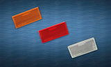 10 x RED stick-on reflector, 70mm x 33mm. ADR Compliant. Truck,Bus,Ute,Trailer