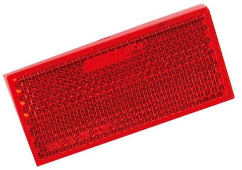 1 x RED stick-on reflector, 70mm x 33mm. ADR Compliant. Truck,Bus,Ute,Trailer