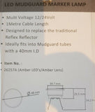 LED Mudgaurd marker light. Fits into Mudguard pole. 12/24 Volt. Kenworth,Trailer