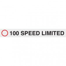 100 Speed Limited 680 x 80mm Class 2 Reflective Sign - Long Life Sticker