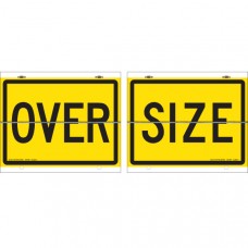 OVERSIZE Hinged 2 Piece 600 x 500mm Class 2 Reflective Sign, With Anti Luce - Aluminum