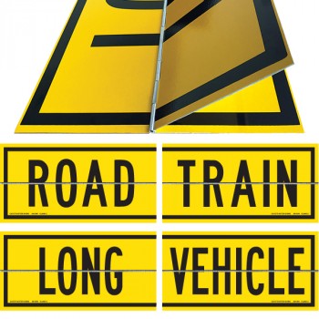 ROAD TRAIN / LONG VEHICLE SIGN. HINGED 2 PIECE