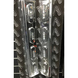 Pair S/S Clear/Amber mirror mnt light assemblies to suit Kenworth,International