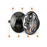 Pair of 7 inch Round LED headlights to suit Australian roads